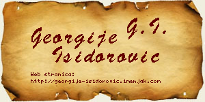 Georgije Isidorović vizit kartica